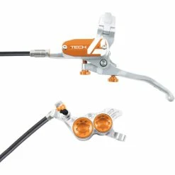 Frein Hope Tech 4 E4 (sans Disque) 38 Frein Hope Tech 4 E4 (sans Disque) -Promos Pièces de freins Magasin Hope Tech 4 V4 Brake No Rotor Disc Brake Callipers Silver Orange T4V4ZSCL