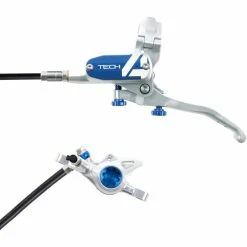 Frein Hope Tech 4 X2 (sans Disque) 36 Frein Hope Tech 4 X2 (sans Disque) -Promos Pièces de freins Magasin Hope Tech 4 X2 Brake No Rotor Disc Brake Callipers Silver Blue T4X2ZSBL